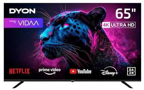 DYON Movie Smart 65 VX - 65 Zoll (164 cm) 4K UHD Smart TV mit Triple Tuner (DVB-C/-S2/-T2), App Store, Prime Video, Netflix, YouTube, DAZN, Disney+, waipu.tv, Hotelmodus