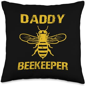 Honeybee Beekeeper Dad Beekeeping Daddy - Daddy Beekeeper Throw Pillow