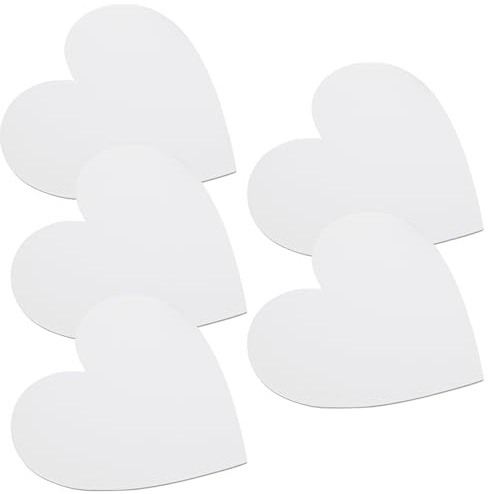 Uonlytech Paneles de Arte Corazón 5 Piezas 15x15 Cm Tableros de Algodón para Pintura Acrílica y Óleo, Tablero de Dibujo para Artistas, Cartón Grueso para Manualidades y Bricolaje