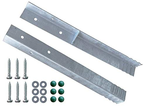 Gartenwelt Riegelsberger Lot de 2 ancrages d'angle pour tour de jeu et balançoire, galvanisés à chaud, 500 x 45 x 45 mm, à sceller dans le béton