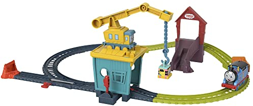 Fisher-Price HDY58 - Thomas & Friends Reparatur-Freunde Zug- und Schienenset mit motorisierter Thomas-Lokomotive, Spielzeug für Vorschulkinder ab 3 Jahren