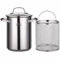 Luxshiny Asparagus Pot 1 Set of Stainless Steel Stock Pot with Strainer Crawfish Seafood Boil Turkey Fryer for Crawfish Lobster Seafood Cooking or Turkey Frying
