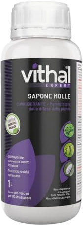 Vithal Expert Sapone Molle Potassico Corroborante, Potenziatore Naturale delle Difese delle Piante Contro Insetti, Melata e Stress – 1 L
