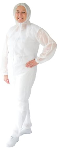 ARNOMED 10x PP skyddsoverall extra stark, helkroppsoverall vit 50g/m², målaroverall engångsbruk XXXL, arbetsoverall för män/kvinnor med huva, engångsoverall, skyddsoverall engångsbruk