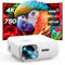 AI Auto Focus/Auto 4D Keystone-Proyector 4K WiFi6 Bluetooth 28000 Lúm Full HD 1080P Jimveo 4K Proyector Soporte Función Zoom Cine en Casa con Evitación Objetos Adaptación Pantalla para iOS/Android