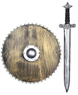 Wicked Costumes Kids Viking Warrior Sword & Shield Set – Medieval Fancy Dress Costume Accessory for World Book Day & Parties