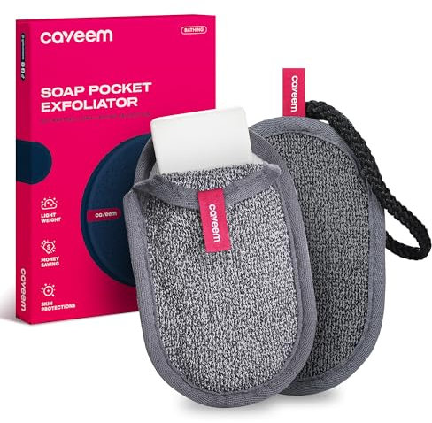 Soap Saver Bag, Rough and Soft Exfoliation Soap Pouch for Bar Soap, Soap Mesh Pocket Bar Holder for Washing Body, Soap Sack Sponge Bag for Shower Bath (2 Pack)