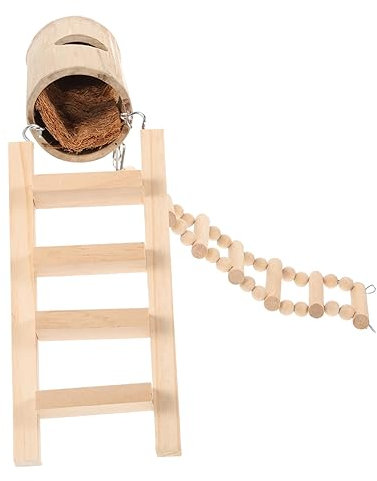 Milisten 1 Satz Dekoratives Hamsterbett Spielzeug Hamster Hängendes Hamsterhaus Dekoratives Nest Hängendes Nussbett Für Hamster Brütender Vogelkäfig Schlafendes Hamsterbett Bambus