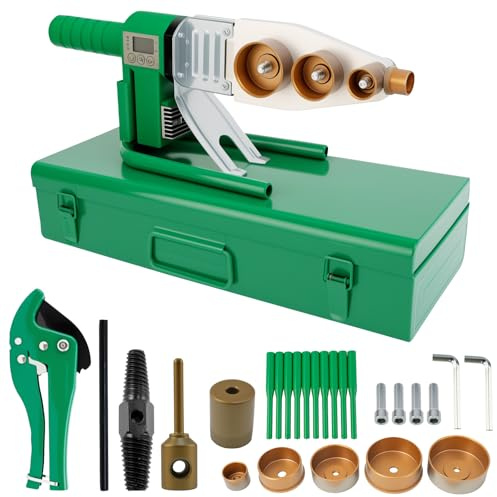 Soldadora de manguitos de 2000 W, soldadora de tubos con pantalla digital, dispositivo de soldadura de plástico (20-25-32-40-50-63 mm), soldador para tubos PPR/PB/PE/PERT, 150 °C~340 ℃, para