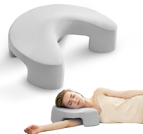 ROMROL Ergonomic Side Sleeper Pillow with Arm Hole – Memory Foam Neck & Shoulder Pillow for Adults, Pressure Relief Support, Breathable Washable Cover – Ideal for Neck Pain & Numb Arms, Grey