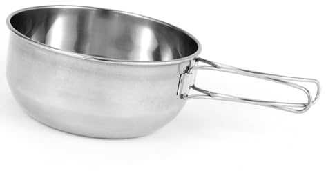 FILFEEL Cuenco de Camping Plegable de Acero Inoxidable - Olla de Senderismo Portátil de 700 Ml para un Uso Fácil en Exteriores (Grande 700ml)