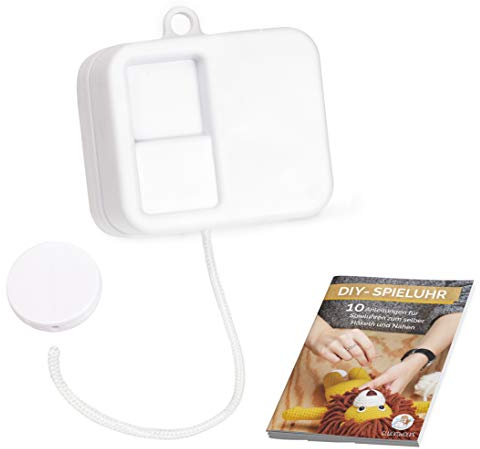 GLÜCKSWOLKE – Carillon I 14 Melodie a Scelta (River flows in you) I Meccanico Carillon a Corda I Scatola Musicale impermeabile e lavabile I E-Book - Cucire e Uncinetto il tuo Giocattoli per Bambini