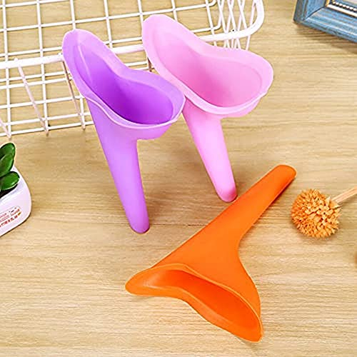 Frauenurinal,3 PCS Weibliches Urinal für Unterwegs Urinieren Reisegerät Silikon Pinkelhilfe im Stehen Tragbarer Wiederverwendbarer PIPI Trichter für Reisen Camping