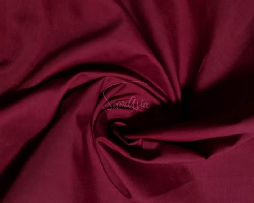 Plain Wine Polycotton Fabric for Dressmaking, Art & Craft, Sewing, Quilting | 45'' - 115 cm Wide| Precut Length 1m