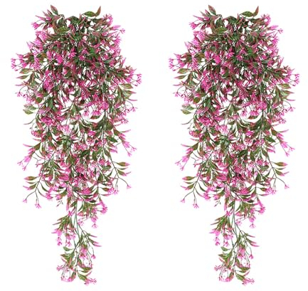 TXS 2 Stück Kunstpflanze Hängend 78CM Künstliche Hängepflanzen Wie Echt Wartungsfreie Künstliche Pflanzen Hängend Hängepflanze Künstlich Efeu für Büro Wanddekoration Hausgarten Hochzeit Garten Party