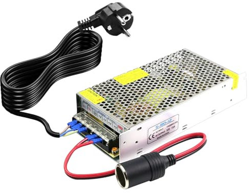 Adattatore di alimentazione da auto, convertitore di tensione da 220 V a 12 V 20 A 240 W, adattatore di alimentazione con presa accendisigari per scatola frigo, aspirapolvere auto, compressore,