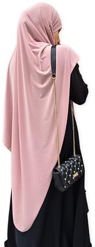Yaqeen Long hijab en jersey Khimar coupe diamant pour musulman une pièce foulard en lycra robe de prière musulmane châles musulmans
