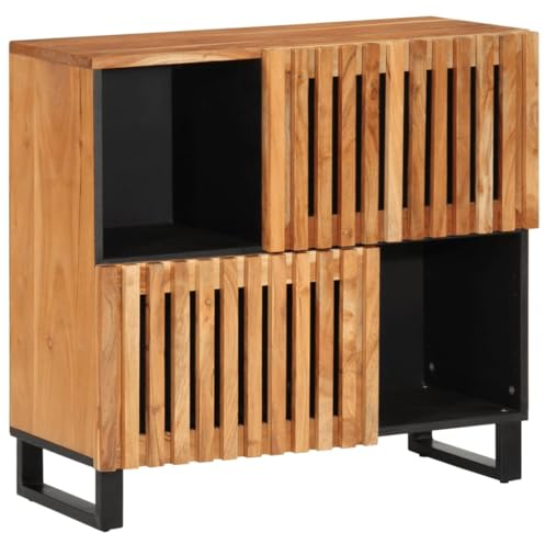 vidaXL Aparador de Madera Maciza de Acacia 80x34x75 cm, Armario de almacenaje, Mueble aparador, Mueble de almacenaje de Cocina, bufé