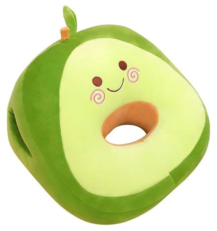 Tikwisdom Cojín de aguacate verde de 35 cm, suave para la siesta, cojín de oficina, cojín de peluche, cojín de mano de calor para muñecas, almohada ergonómica de memoria