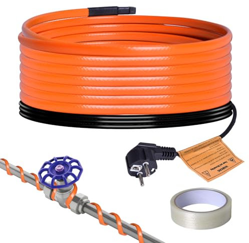 Plutohiker frostschutz heizkabel 6M, Selbstregulierendes temperatur heizkabel für Metall-/Kunststoff wasserleitung,pflanzen,palmen,hausrohren, Dachrinnen, Weidetrögen