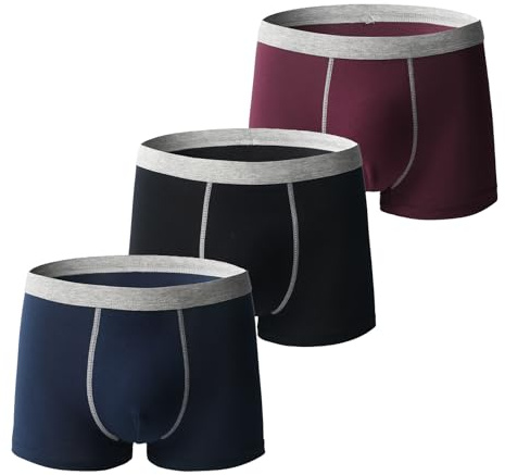Män ultraabsorberande inkontinens boxershorts med absorberande underkläder, tvättbara bekväma läckagefria återanvändbara boxershorts (3 st c,L)