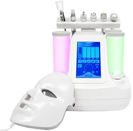 ZENGRICE Toning, macchina per la pulizia della pelle 7 in 1, macchina di bellezza, pulizia profonda, Beauty Face Care Machine, maschera LED per la cura del viso, multifunzione, per famiglie, centri di
