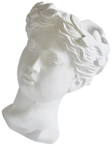 Cabilock Florero Cabeza Mujer de Resina Estilo Europeo Maceta para Plantas y Adorno de Macetas para Embellecer el Hogar Decoración Interior Elegante