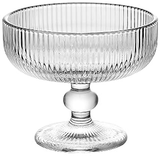 MCMUZKZS Copa para Postres Cuenco de Cristal Copa Fuente Pie Resistente Vidrio Apto Alimentos Adecuado Fiestas Reuniones Celebraciones