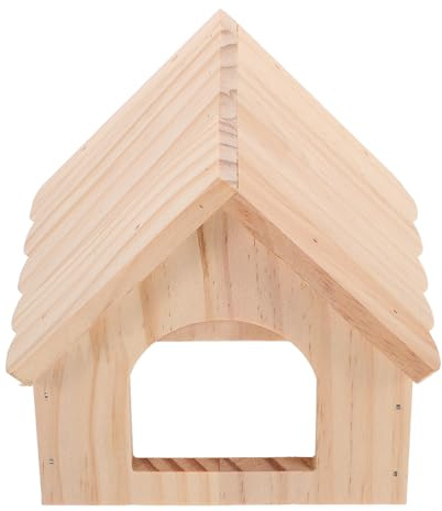 GALPADA Cachette en Bois pour Cobayes et Hamsters, Petite Maison Solide en Bois Naturel, Plateforme D’Alimentation pour Cage de Petits Animaux, Abri Sûr et Confortable pour Chinchillas,