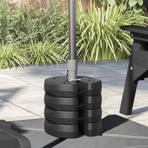 Runheo Poids pour belvédère en béton Noir 4 pièces 220x50 mm Supports Stables pour Tente tonnelle Barnum Parasol Camping Jardin fête événement