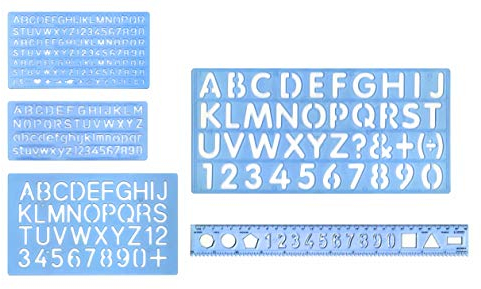 Liquidraw Buchstabenschablonen Set mit 5 großen Buchstaben Zahlen (30mm 20mm 10mm & 6, 7, 8mm)