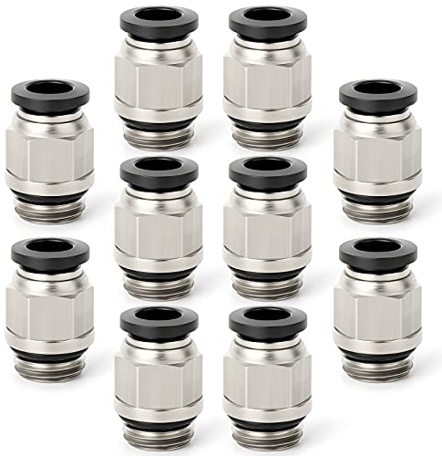 ERGAOBOY 10 Pz Maschio Stragiht 8mm Tubo OD x 1/4 BSP Filettatura Connettore Rapido Con Raccordi OD Anello Di Tenuta (PC8-02)
