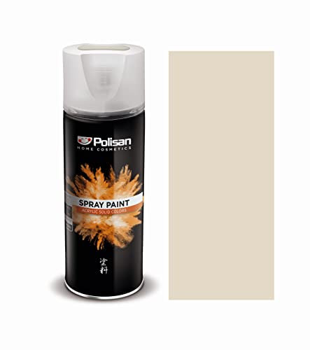 Polisan Spray Paint | Oyster White | Perfect for Radiator, Plastic, Fabric, Metal, Wood, Bike, Marking | 400ml | RAL 1013 | Single Pack