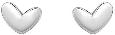 20g Mini Heart Sterling Silver Hypoallergenic Pierced Earrings for Women Girls Minimalist Love Hearted Bead Stud Tiny Small Cartilage Tragus Cute Birthday Christmas Valentines Jewelry Gifts (Silver)