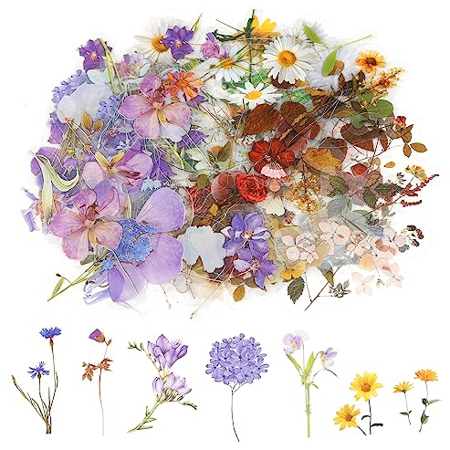 120 Stück Blumen Aufkleber Set Wasserfeste Aufkleber für Scrapbooking Transparente Pflanzenaufkleber Vintage Blumenaufkleber Bunte Sticker Blumen für DIY Tagebücher Karten Fotoalben