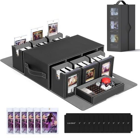 UAONO MTG Commander Deck Box, 6-Deck Modular TCG Deck Case with Dice Tray