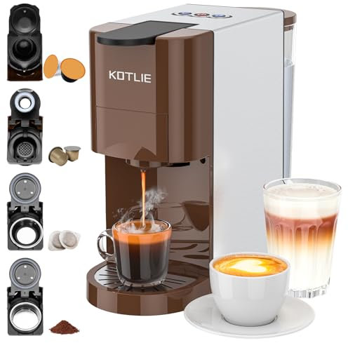 KOTLIE Machine à café 4 en 1 pour NES/DG/poudre de café/ESE (44 mm), 19 bar, 800 ml
