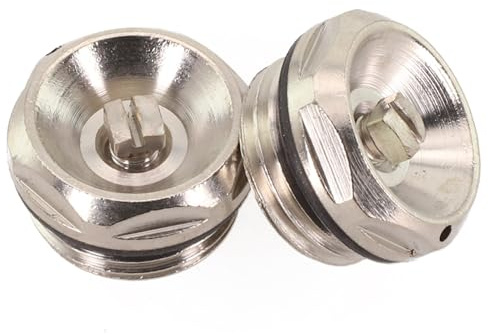 CashMuch Manual Towel Radiator Vent Valve 1/2 Inch Brass Air Bleed Stopcock for Central Heating Systems, 2 Pack