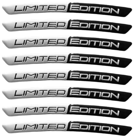 WUYJI Emblemas para carrocería,Pegatinas para Coche de edición Limitada en Negro (8 Unidades), Accesorios universales con Logotipo, Pegatinas 3D