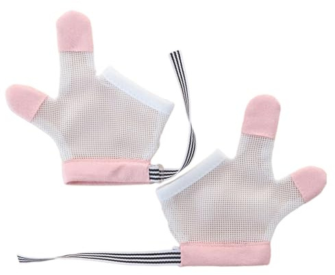 Guanti anti-mordere le dita in morbido silicone per evitare di mordere le unghie, in rete ai regolabili, anti muffole per dentizione comfort