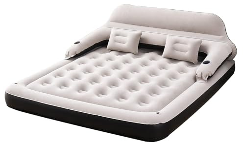 DIMAR GARDEN King Air Mattress with Headboard and Pillows, Inflatable Bed