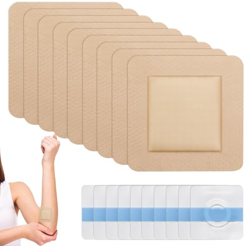 20 Unidades Apositos Adhesivos Impermeables Grandes Tiritas Resistentes Al Agua Apósitos Resistentes Al Agua Tiritas Grandes Apósitos Para Heridas Vendaje Cinta Adhesiva Herida 7.5 X 7,5 Cm 7 X 7 Cm