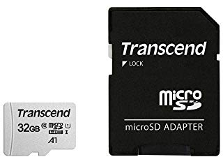 Transcend 32GB microSDXC 300S Class 10 Memory Card with up to 95/45 MB/s (for Smartphones, Digital Camers and Nintendo Switch Consoles) with SD Adapter with Frustration Free Packaging TS32GUSD300S-A