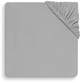Jollein Spannbettlaken Gitterbett Jersey 60 x 120 cm - Soft Grey