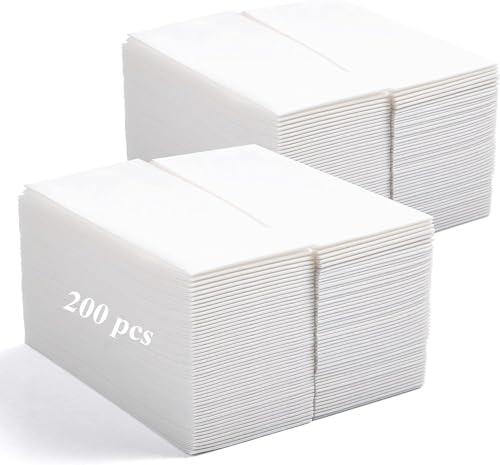 LEKOCH 200 PCS vit engångshandduk handduk linne känna middag servett papper | Air-Laid Servetter Pappershanddukar för bröllop Restaurang Kök Fester