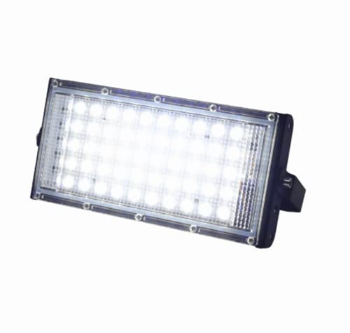 QQY Foco LED Exterior, Luz de Seguridad al aire libre súper brillante 5000ml, Lámpara de pared de iluminación de inundación impermeable ip66 Patio trasero del patio del garaje (50W, Blanco)