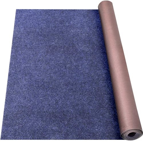 Grefinity Marine Carpet,6 FT x 14 FT Deep Blue Indoor Outdoor Carpet 0.2 Thick Boat Carpet with Water-Proof TPE Backing, Non-Slide Outdoor Marine Carpet Roll for Home, Patio, Porch, Deck