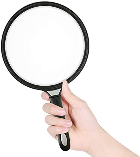 RAUGAJ Förstoringsglas, Förstoringsglas 2,5X Förstoringsglas, Handhållet Förstoringsglas Läslupp för barn Vuxna Hobby Mynt Böcker Frimärken Smycken, 130 mm diameter med reptålig Beauty Comes