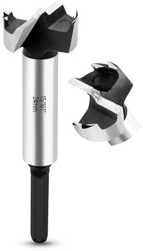 NICAVKIT Professional 24mm Forstnerbohrer für Holz,24mm Forstner bohrer Bit Holz Lochschneider mit Sechskantschaft, Holzbohrer Topfbohrer Kunstbohrer für Holzs