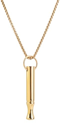 Mindfulness Andningshalsband, Titanstål Sluta Röka Halsband Lättare Andning Mindre Stress Hänge för Kvinnor Män (Guld)